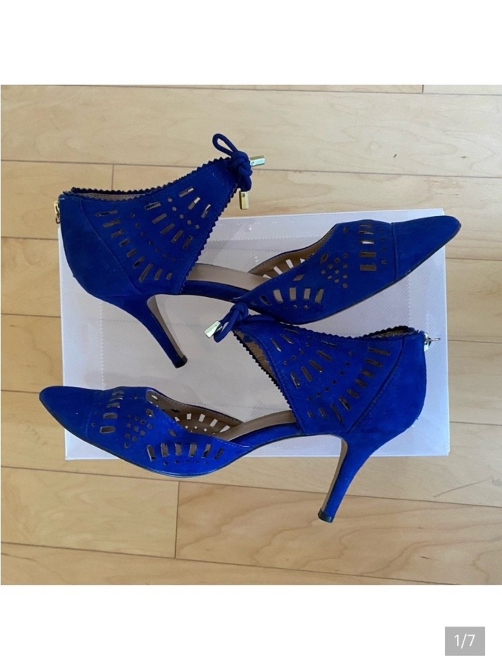Metaphor Radiant Blue High Heels with Cut-out Design